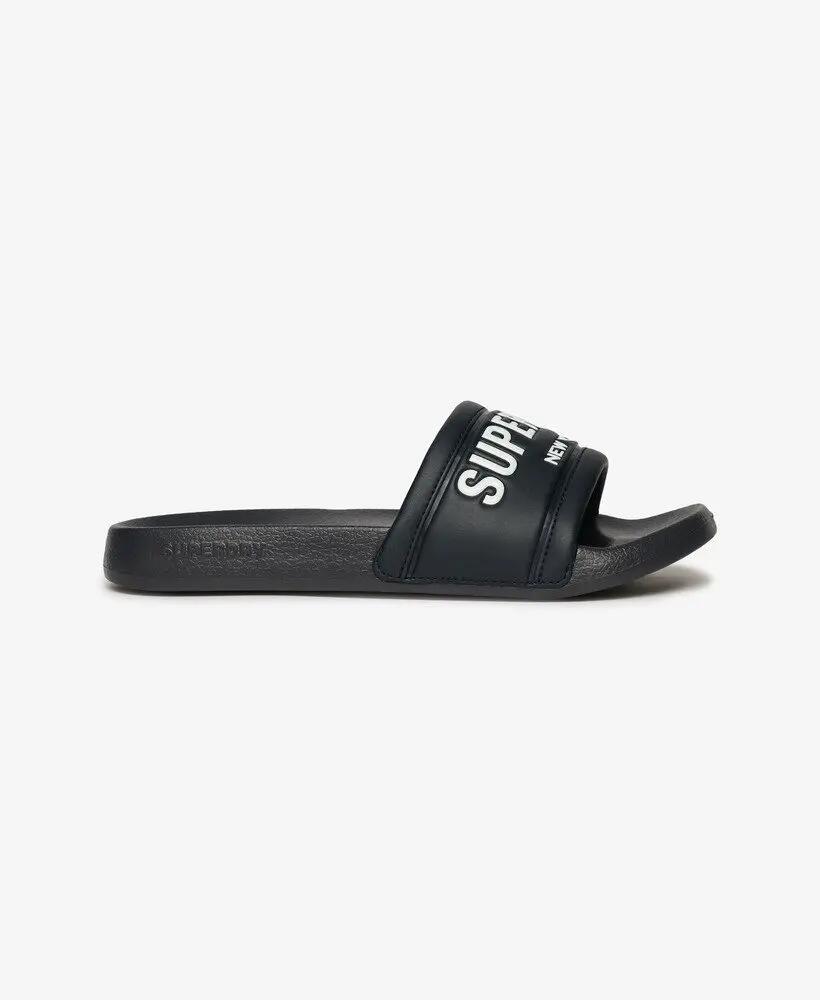 superdry City Luxe Pool Sliders - ciabatte con fascia imbottita – EBONY 2/4