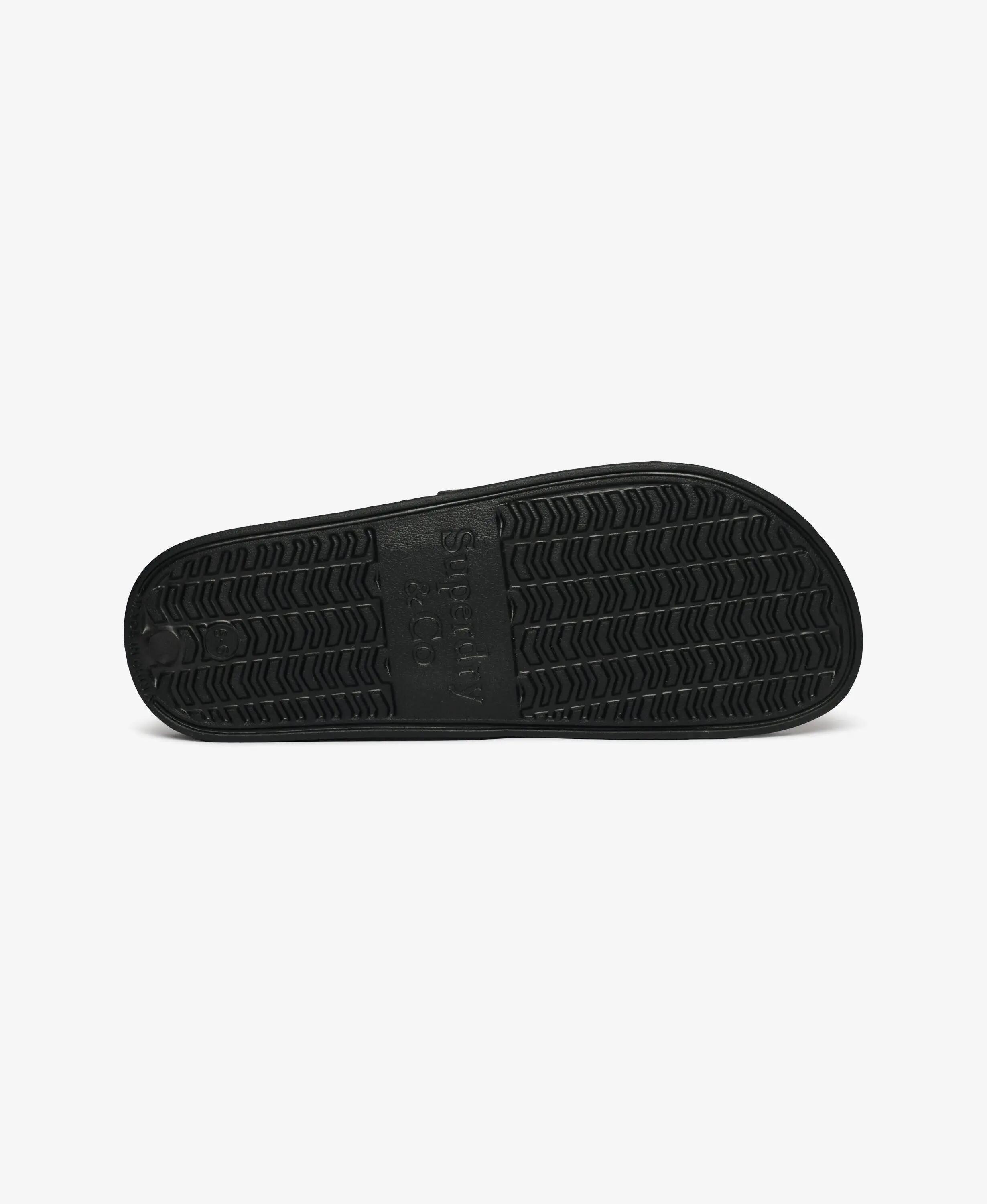 superdry Premium Metallic Pool chinelos com palmilha moldada – BLACK/GOLD 6/7