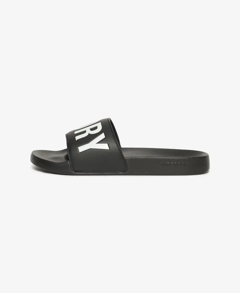 superdry Core Pool Sliders - ciabatte con fascia imbottita – BLACK/WHITE 4/7