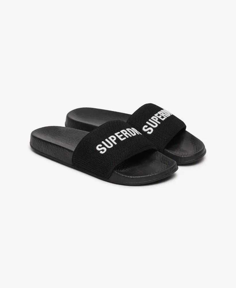 superdry Chinelos Utility Mesh Pool com tira em mesh bordada – Black 2/7