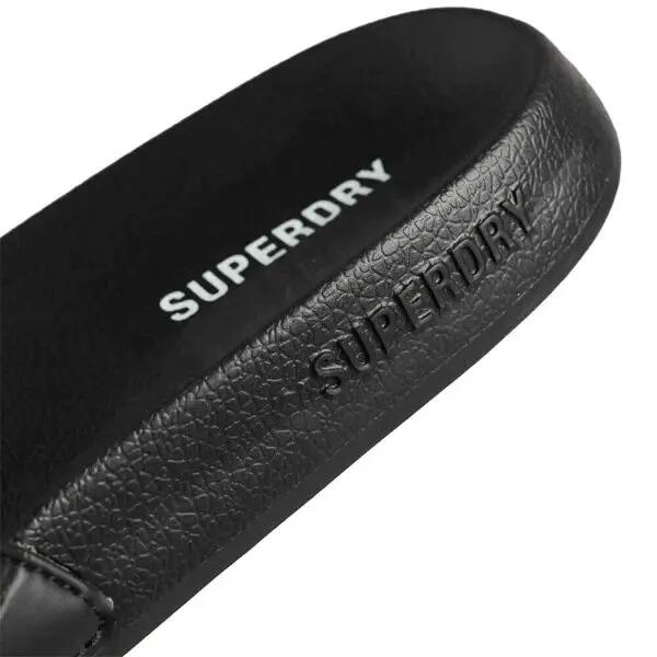 superdry Core Pool Sliders - ciabatte con fascia imbottita – BLACK/WHITE 3/7