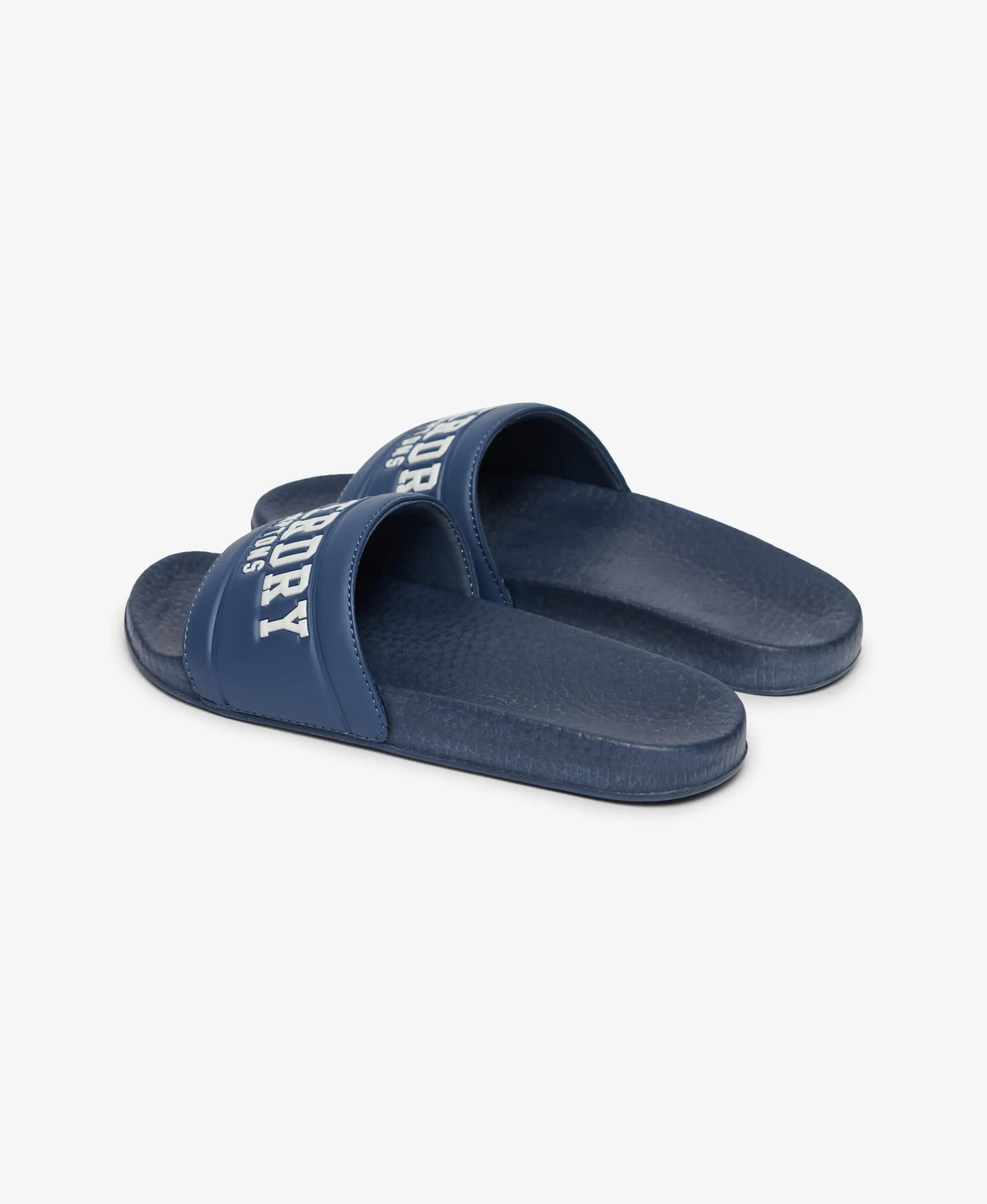 superdry Destination Pool Slides met gevoerde band – Mariner Navy 3/7