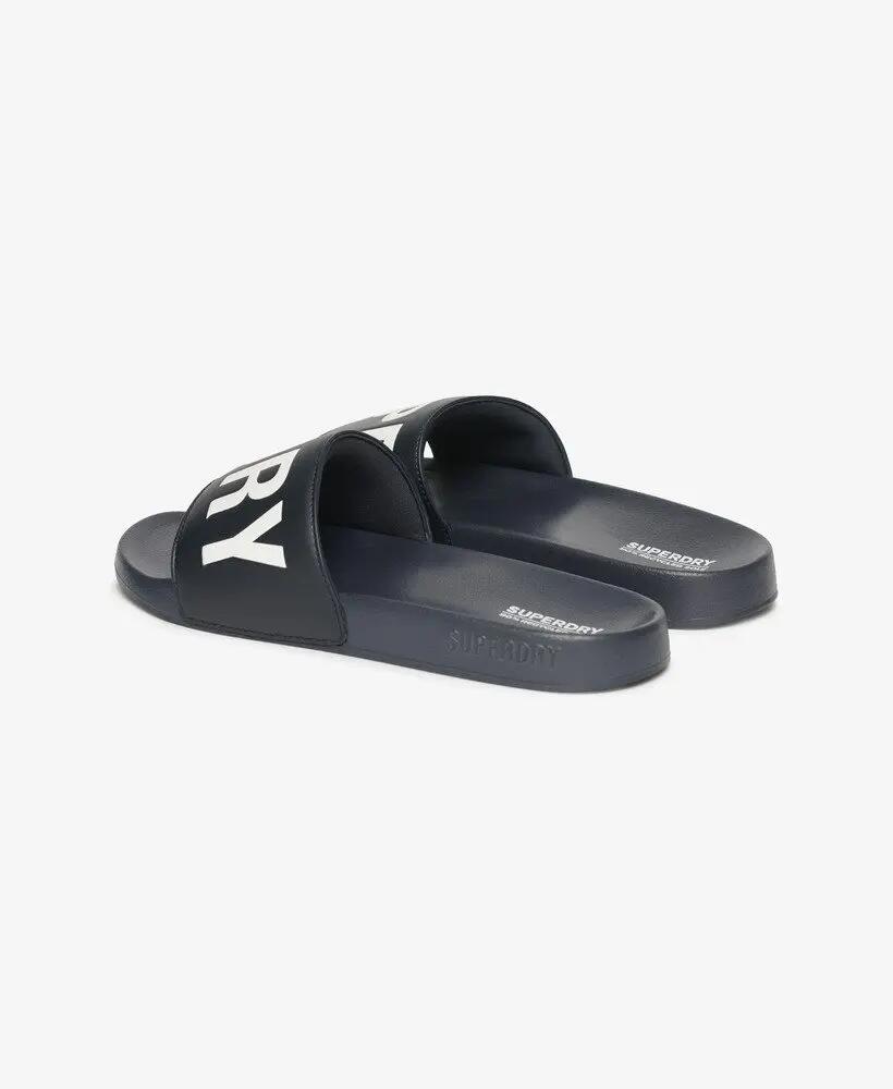 superdry Core Pool Sliders - Chanclas con banda acolchada – Deep Navy/Optic 4/7