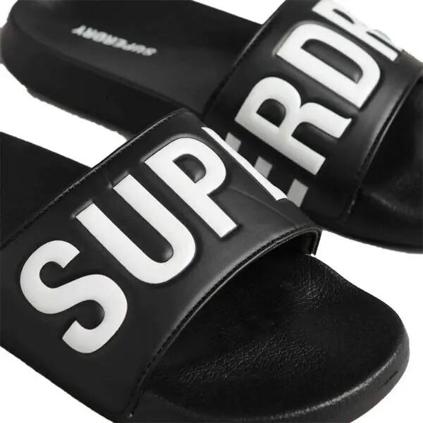 superdry Core Pool Sliders - ciabatte con fascia imbottita – BLACK/WHITE 2/7