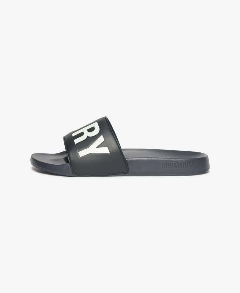 superdry Core Pool Sliders - Chanclas con banda acolchada – Deep Navy/Optic 3/7