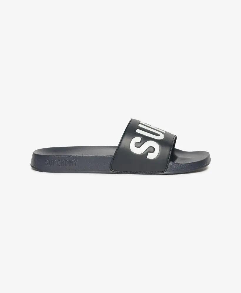 superdry Core Pool Sliders - Chanclas con banda acolchada – Deep Navy/Optic 2/7