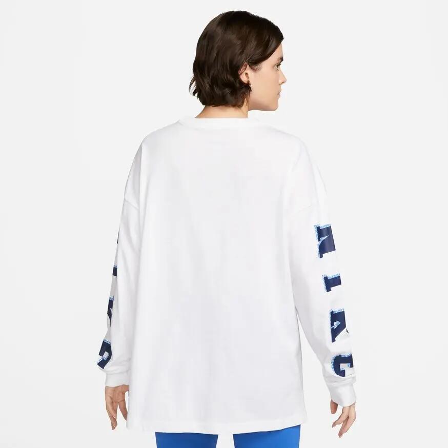 Nike Sportswear White Long Sleeve T-Shirt White 2/3