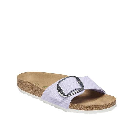 Vegan-Leinensandalen Birkenstock Madrid in lila Nebel