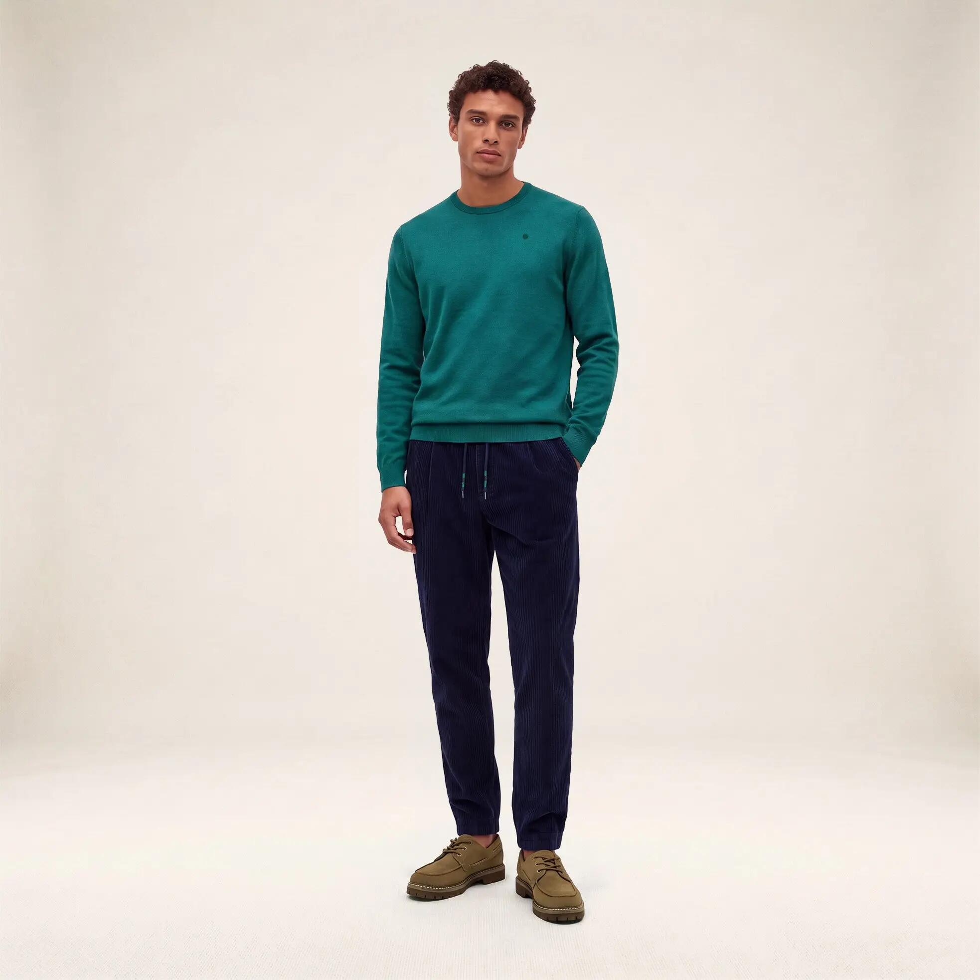 Pantalon 557 en velours côtelé stretch à taille élastiquée bleu marine 6/6