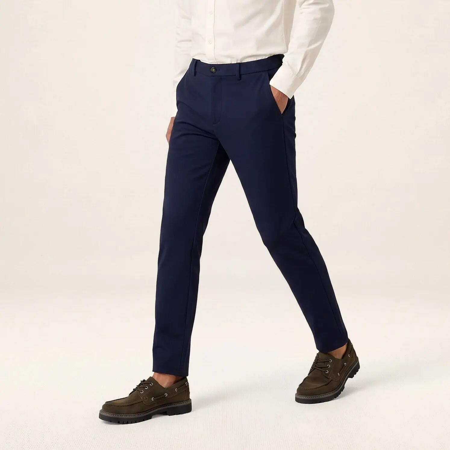 Chino 549 coupe droite taille élastiquée bleu foncé 2/6