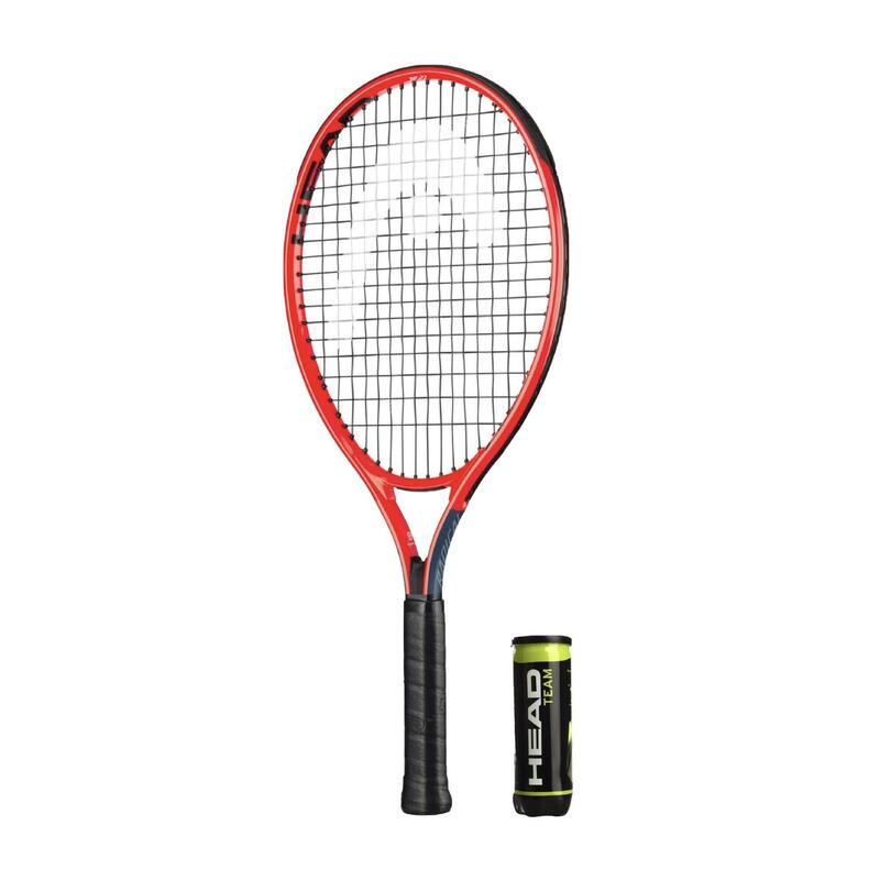 HEAD Radical 23" Junior Tennis Racket, inc Protective Head Cover & 3 Tennis Ball