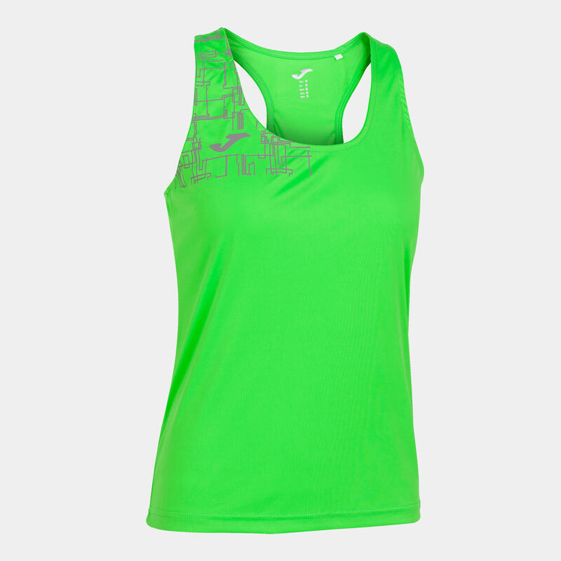 Camiseta Tirantes Running Mujer Joma Elite VIII Verde Flúor