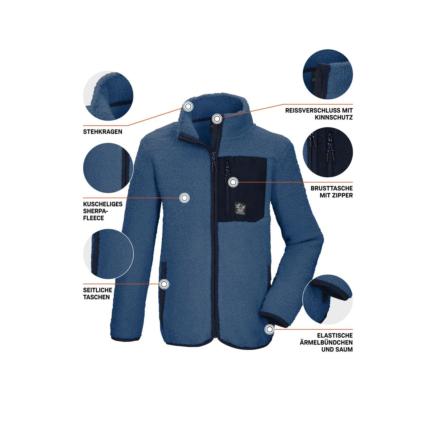 Kinder Fleecejacke Sherpajacke mit Stehkragen 5/5