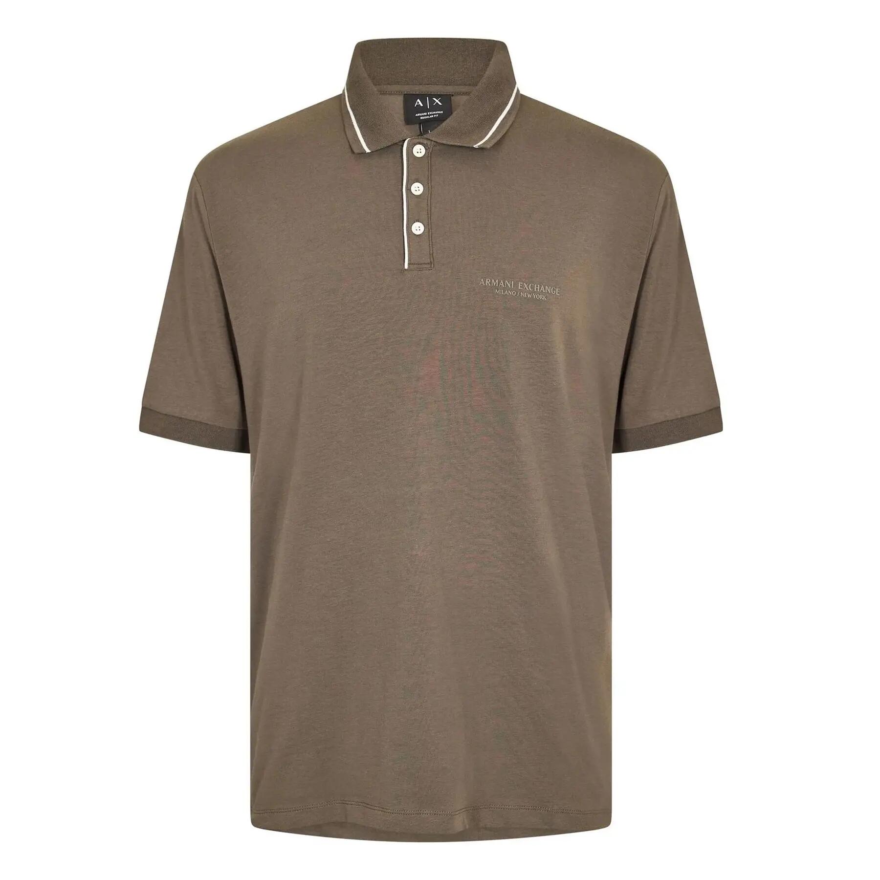 Armani Exchange Mens Contrast Tipped Cotton Polo Shirt