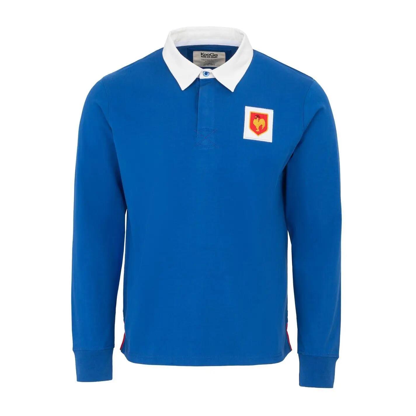 KooGa Mens France FFR Long-Sleeved Rugby Shirt