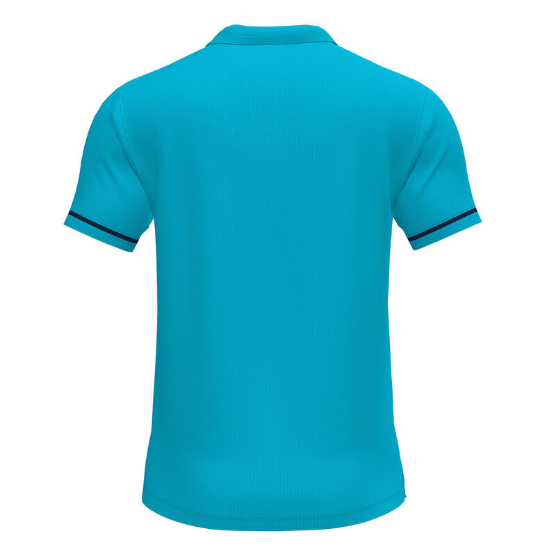 Polo manches courtes Homme Joma Championship vi turquoise fluo bleu marine