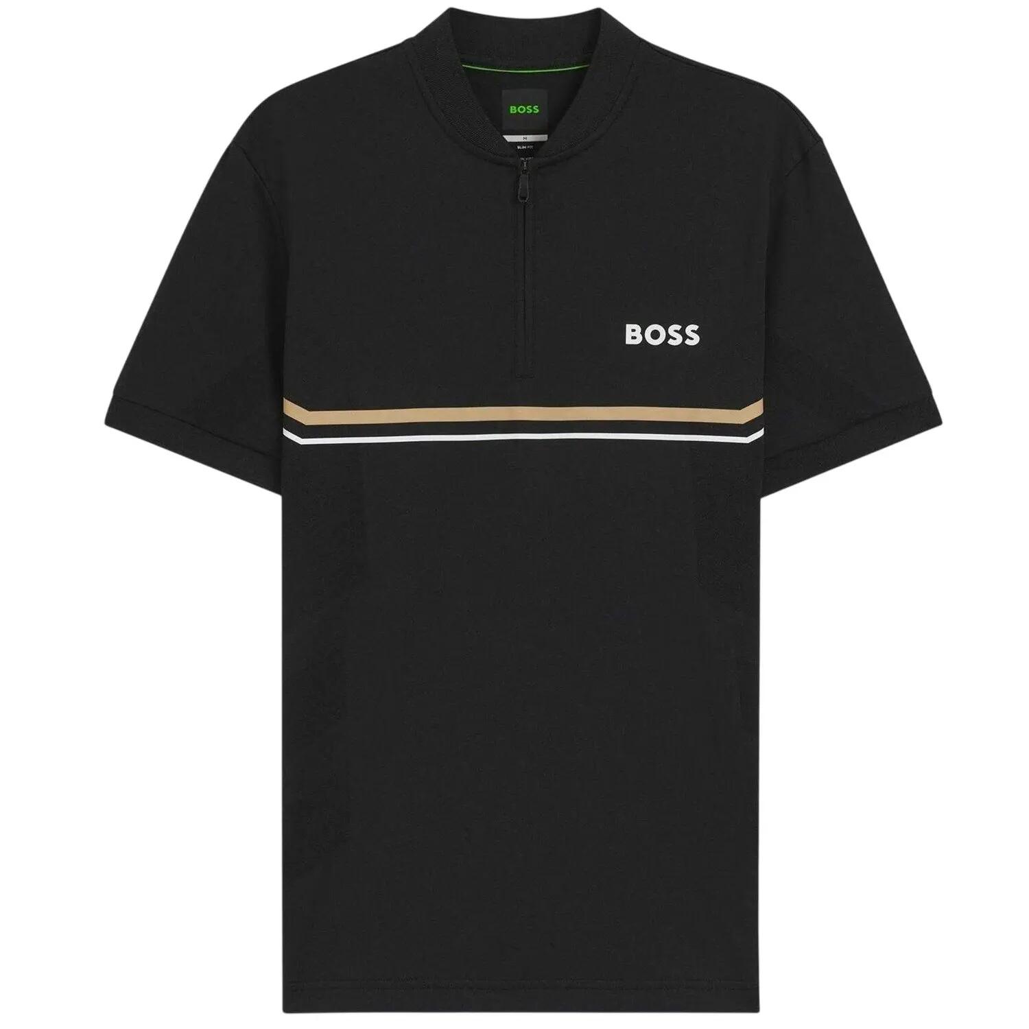 Boss Mens Pl Toc Spin Logo Quarter Zip Polo Shirt
