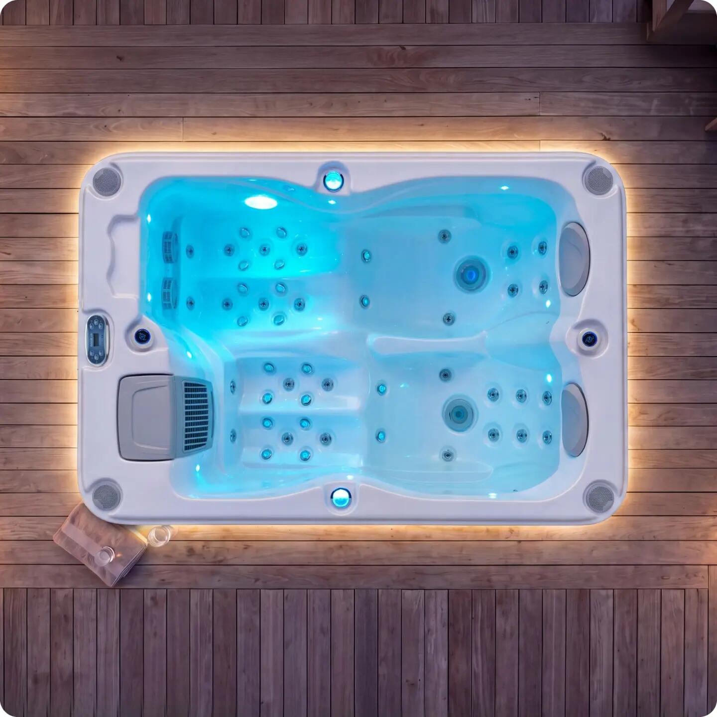 Wanna ogrodowa SPA całoroczna z hydromasażem 2osobowa pokrywa drabinki 8/16
