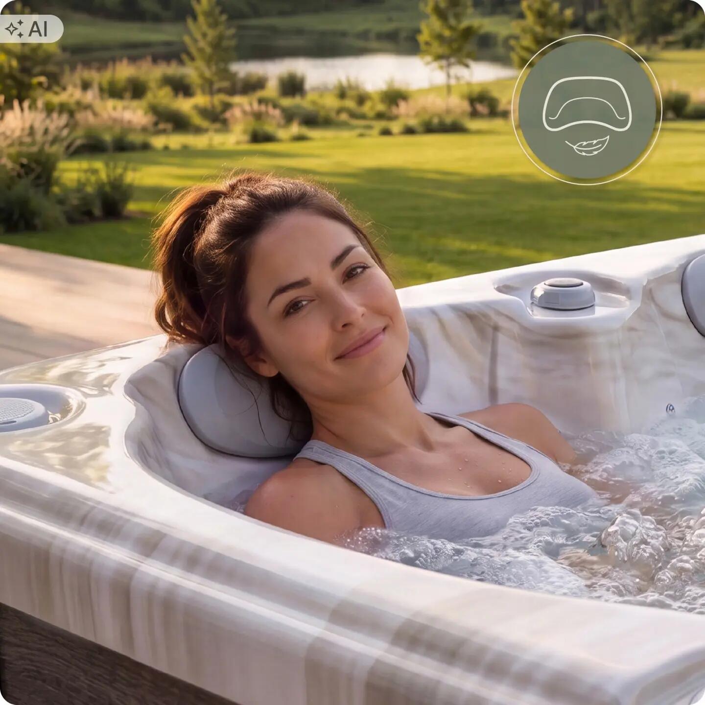 Całoroczne SPA Wanna ogrodowa z hydromasażem 2 osobowa poświetlanie zestaw 7/16