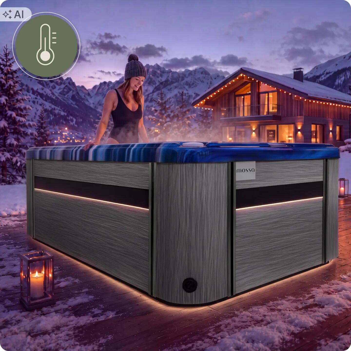 Spa ogrodowe zewnętrzne 2 osobowe 200cm x 135cm wanna z hydromasażem zestaw 4/15