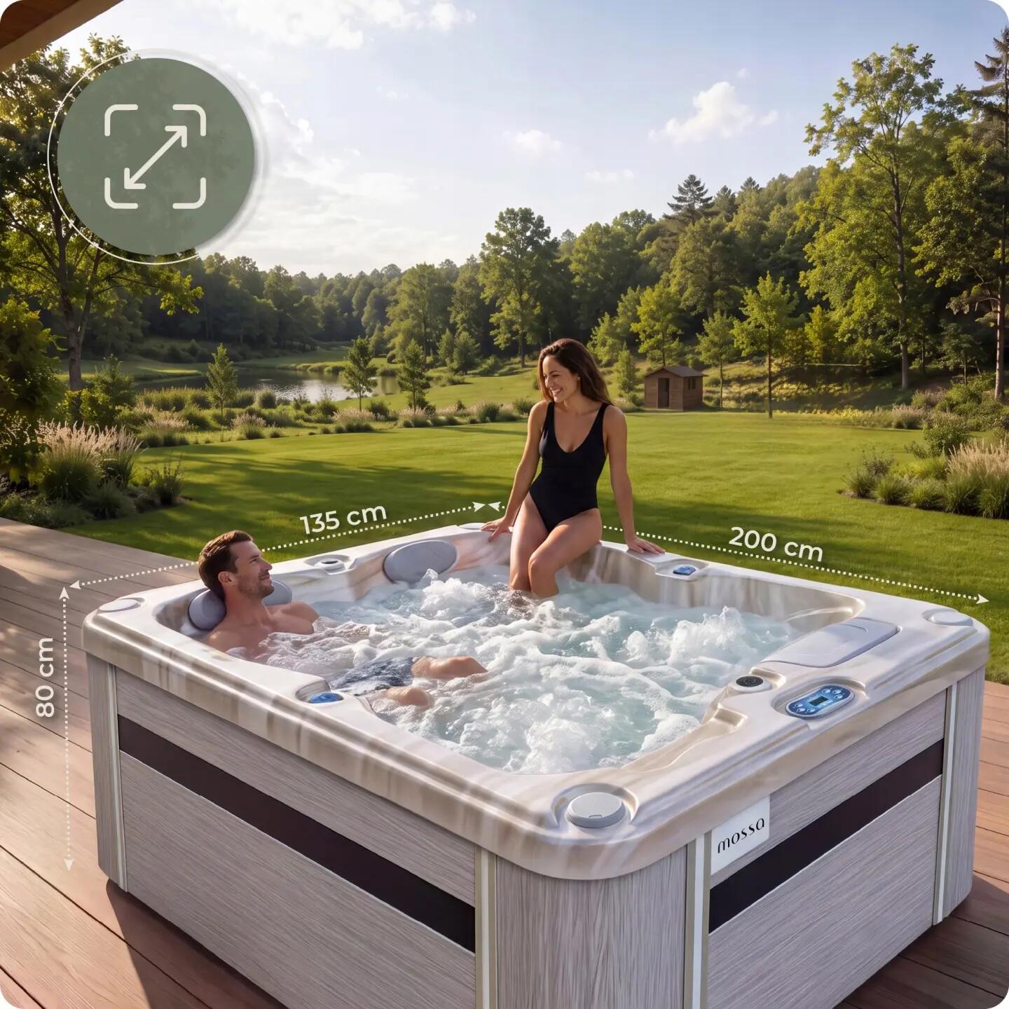 Profesjonalna całoroczna wanna SPA z hydromasażem 2 osobowe ogrodowe zestaw 2/16