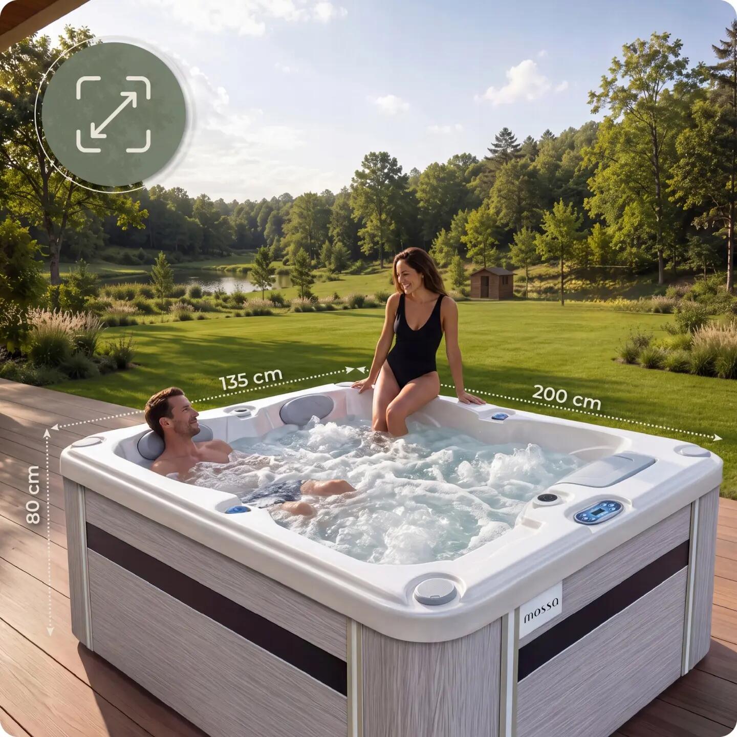 Wanna ogrodowa SPA całoroczna z hydromasażem 2osobowa pokrywa drabinki 2/16