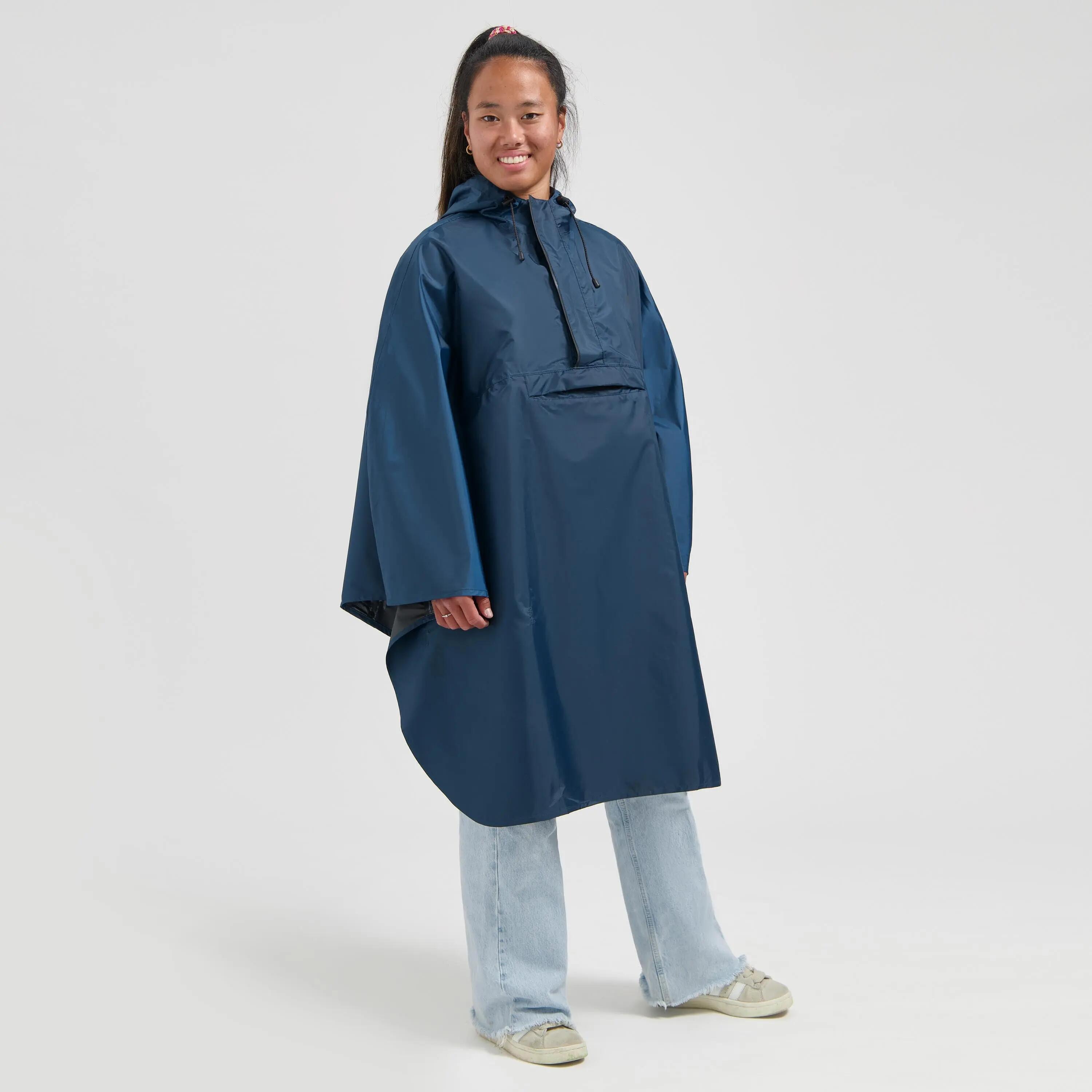 Regenponcho Volwassenen Waterdicht Blauw 2/7