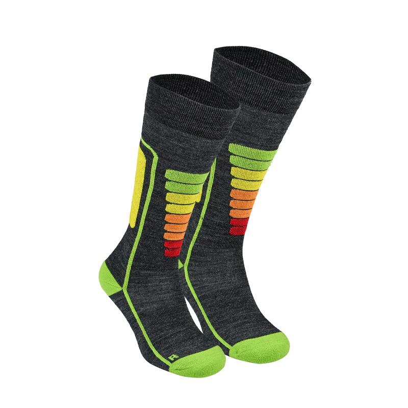 2 Çift %40 Merino Yünlü Hafif Çocuk Kayak/Snowboard Çorabı - COURCHEVEL KIDS