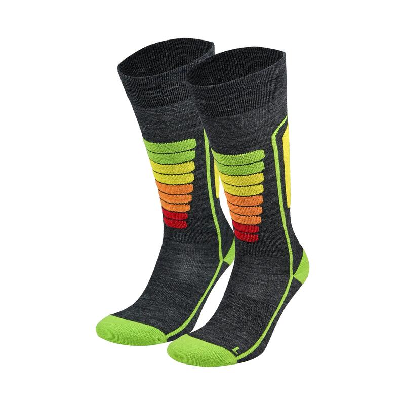 2 Çift %40 Merino Yünlü Hafif Çocuk Kayak/Snowboard Çorabı - COURCHEVEL KIDS
