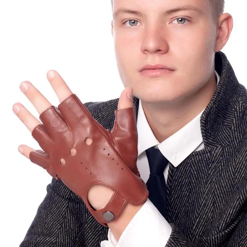Gants de cyclisme - Gants courts - Demi-gants - Gants en peau de mouton - Taille 5/5