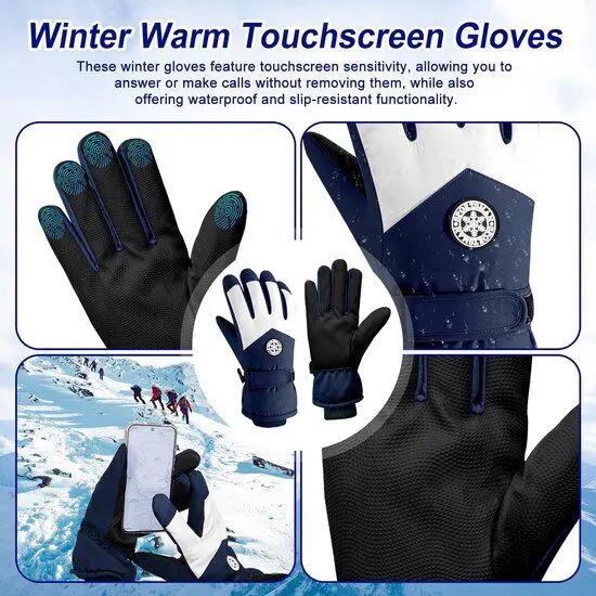 paire de gants de ski - Gants de patinage - Antidérapants et imprimés - Gants ch 5/7