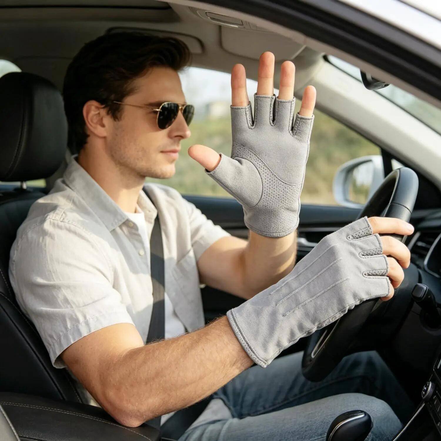 paire de gants d'été légers sans doigts - Gants de protection solaire pour la co 5/6