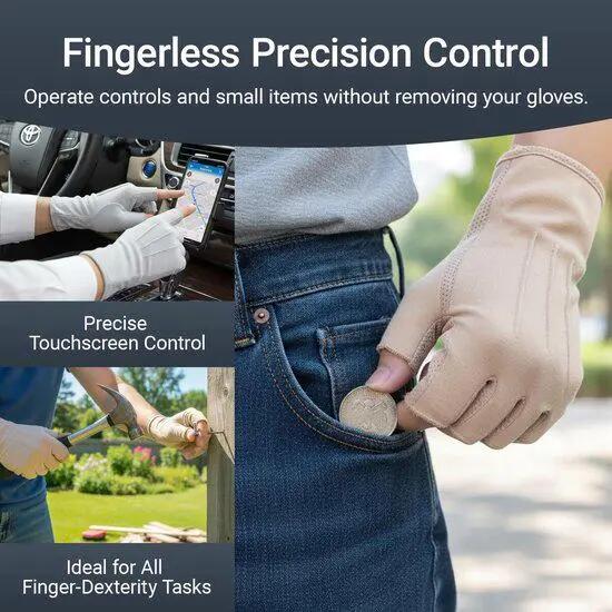 1 paire de gants d'été légers sans doigts - Gants de protection solaire pour la 5/6