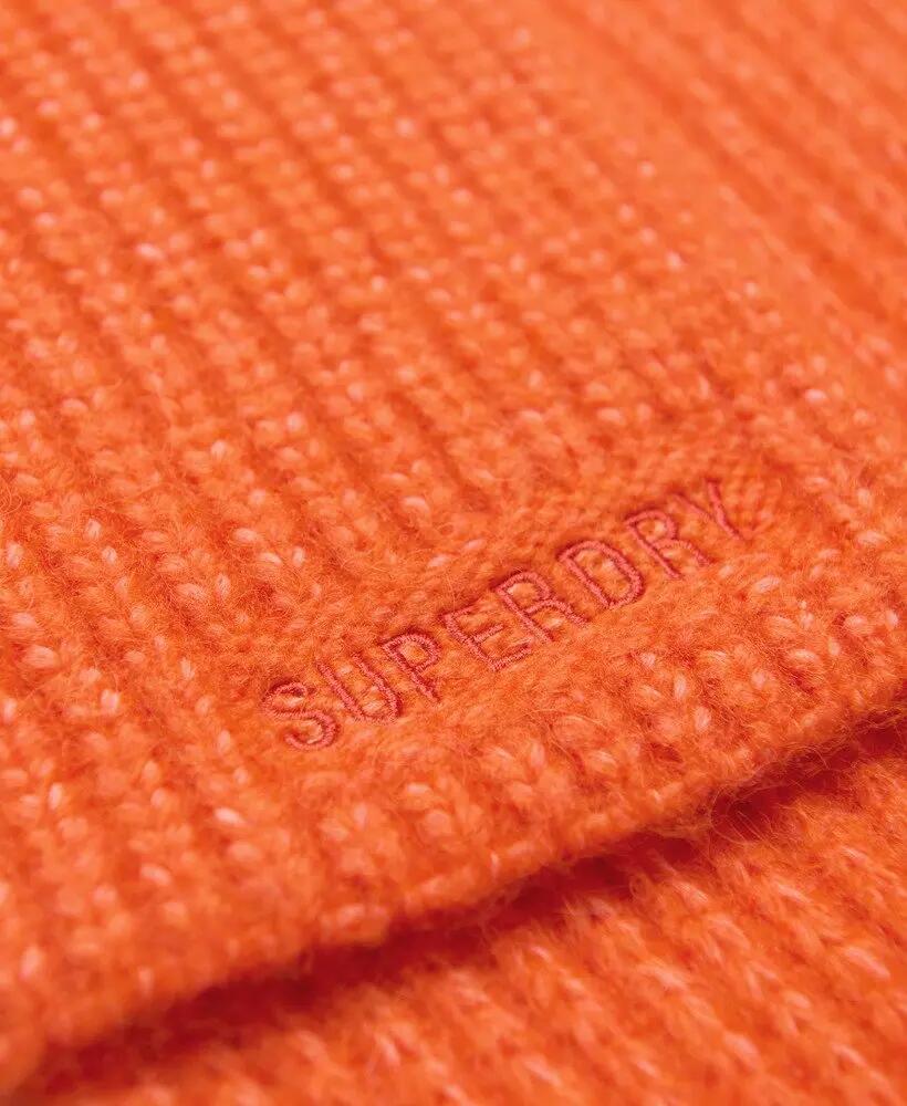 superdry cachecol Essential canelado em mistura de lã – Flame Orange 3/3