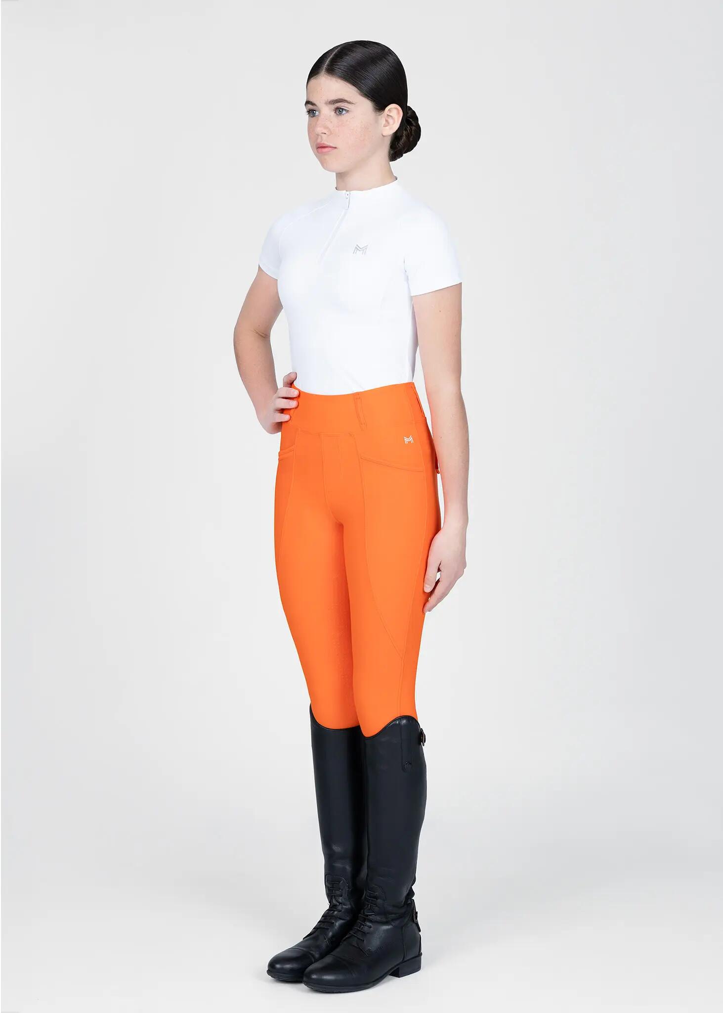 Leggings Pantalón Niños Equitación Maximilian Pro Full Grip Mandarina 4/5