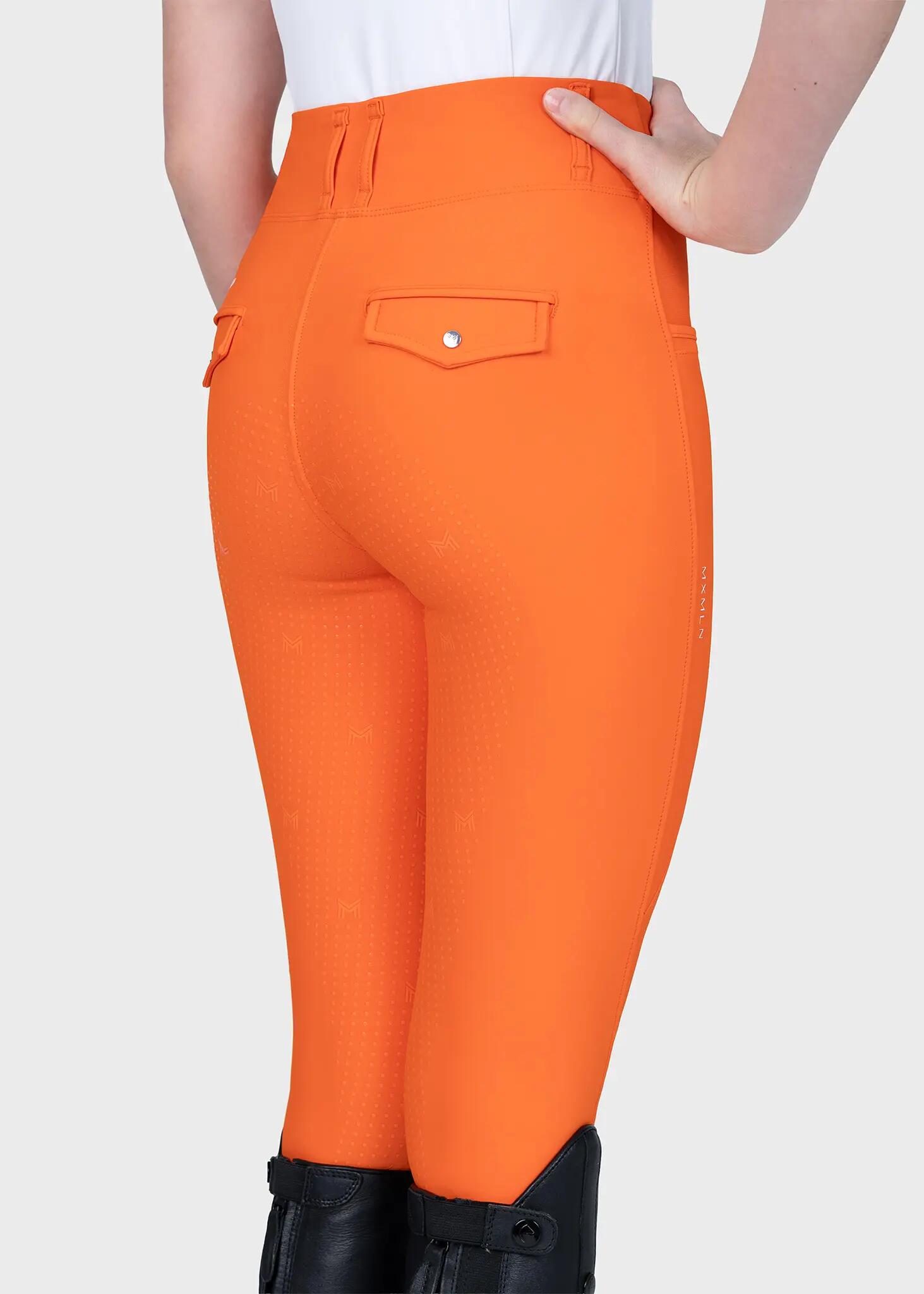 Leggings Pantalón Niños Equitación Maximilian Pro Full Grip Mandarina 3/5