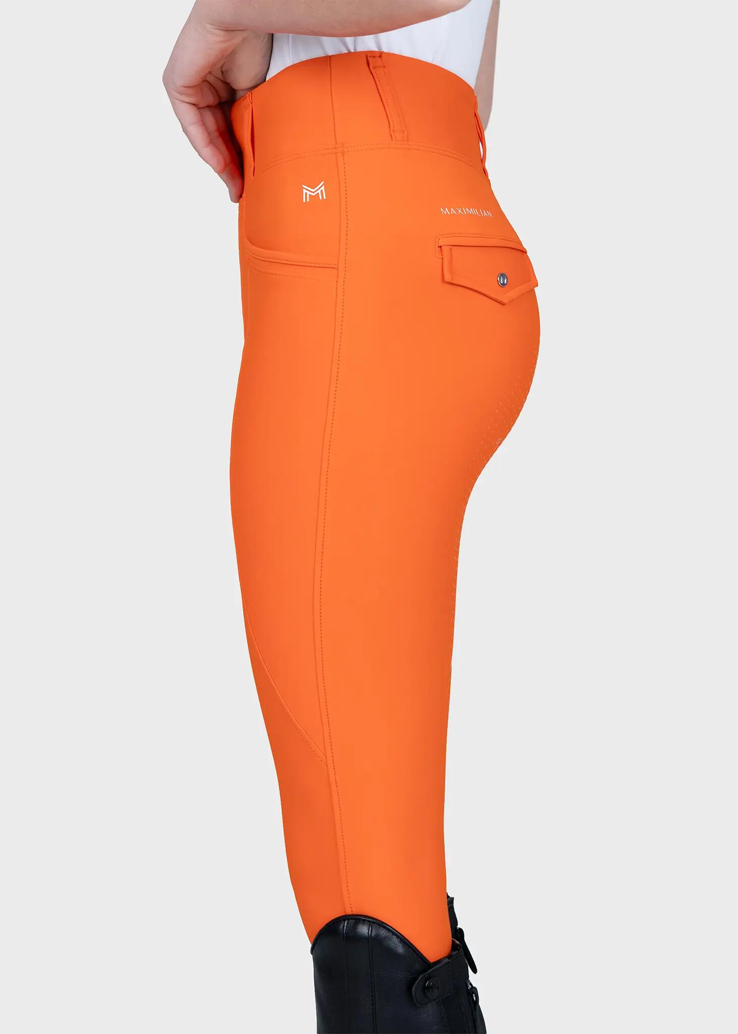Leggings Pantalón Niños Equitación Maximilian Pro Full Grip Mandarina 2/5