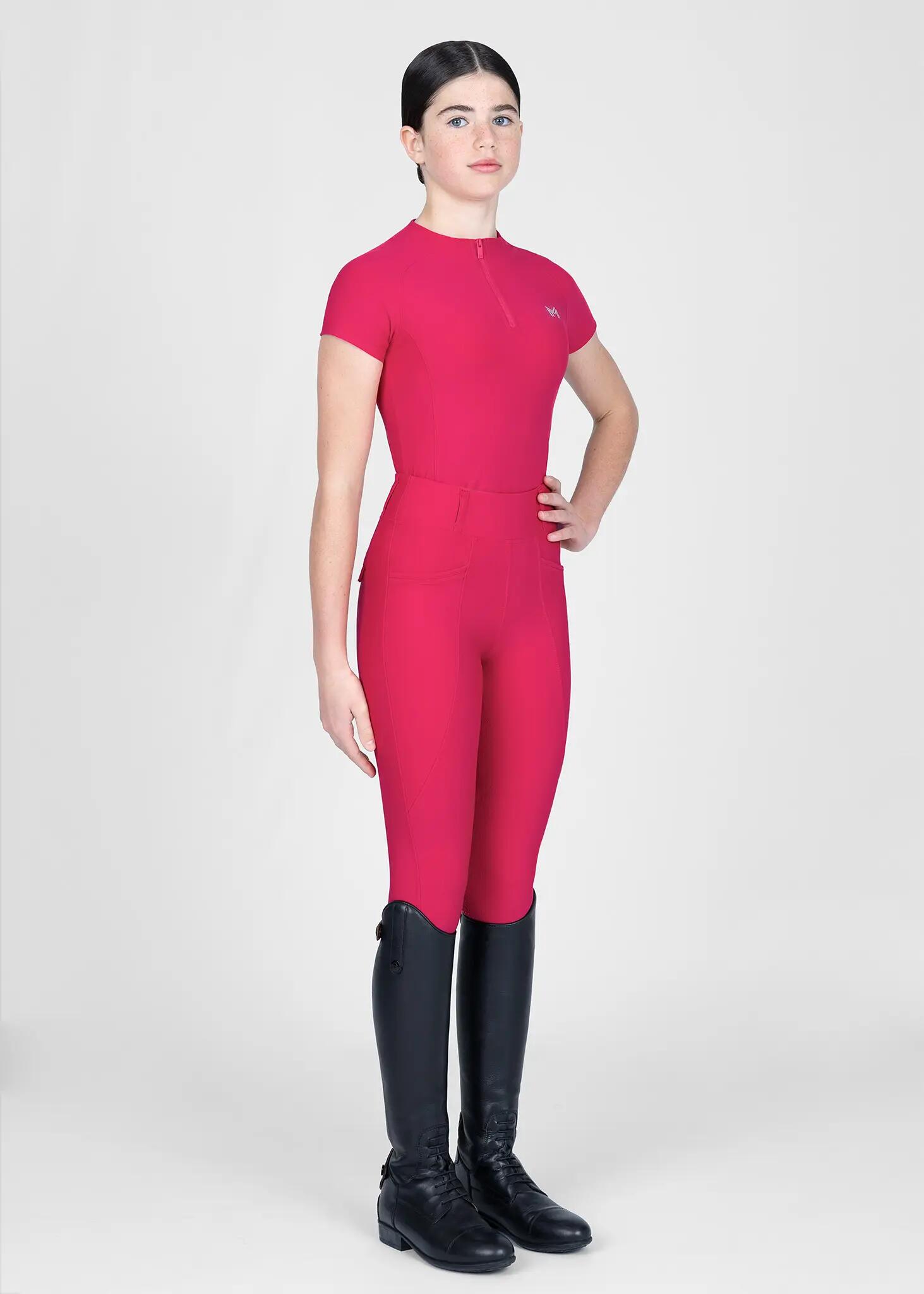 Leggings Pantalón Niños Equitación Maximilian Pro Full Grip Frambuesa 4/5