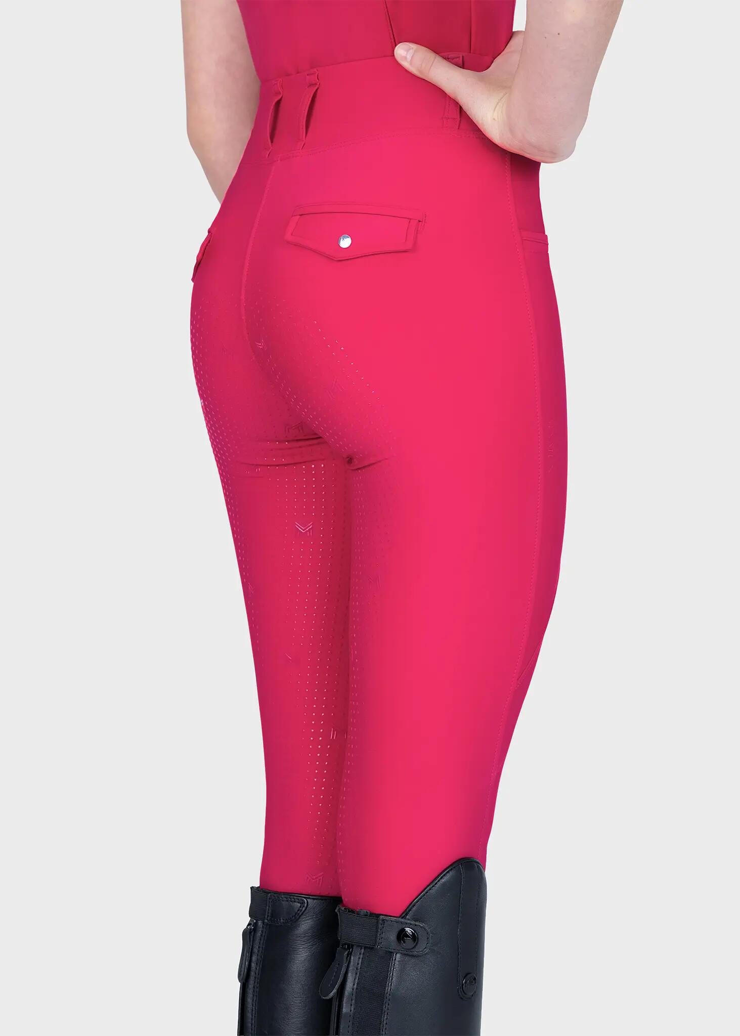 Leggings Pantalón Niños Equitación Maximilian Pro Full Grip Frambuesa 3/5