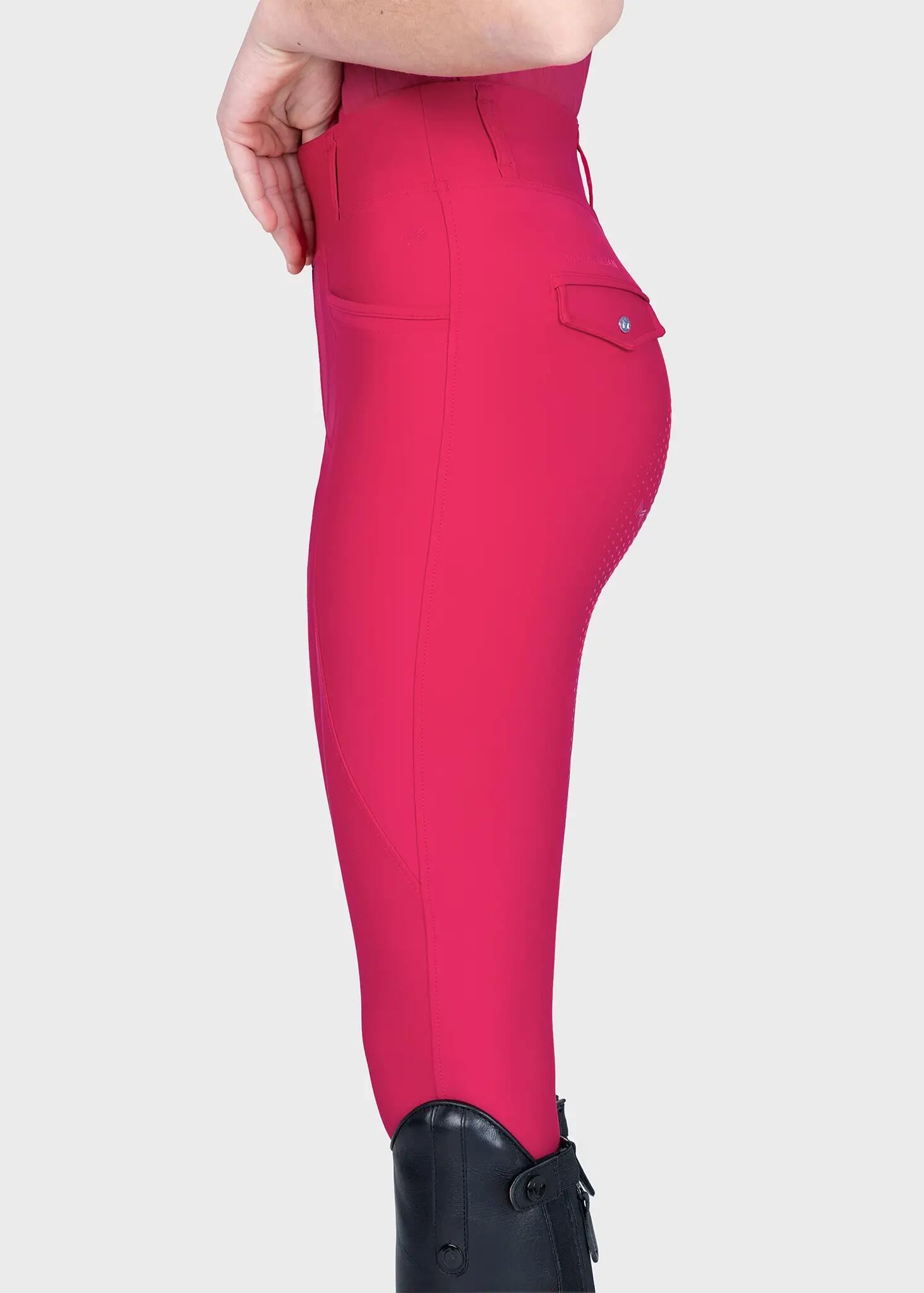 Leggings Pantalón Niños Equitación Maximilian Pro Full Grip Frambuesa 2/5