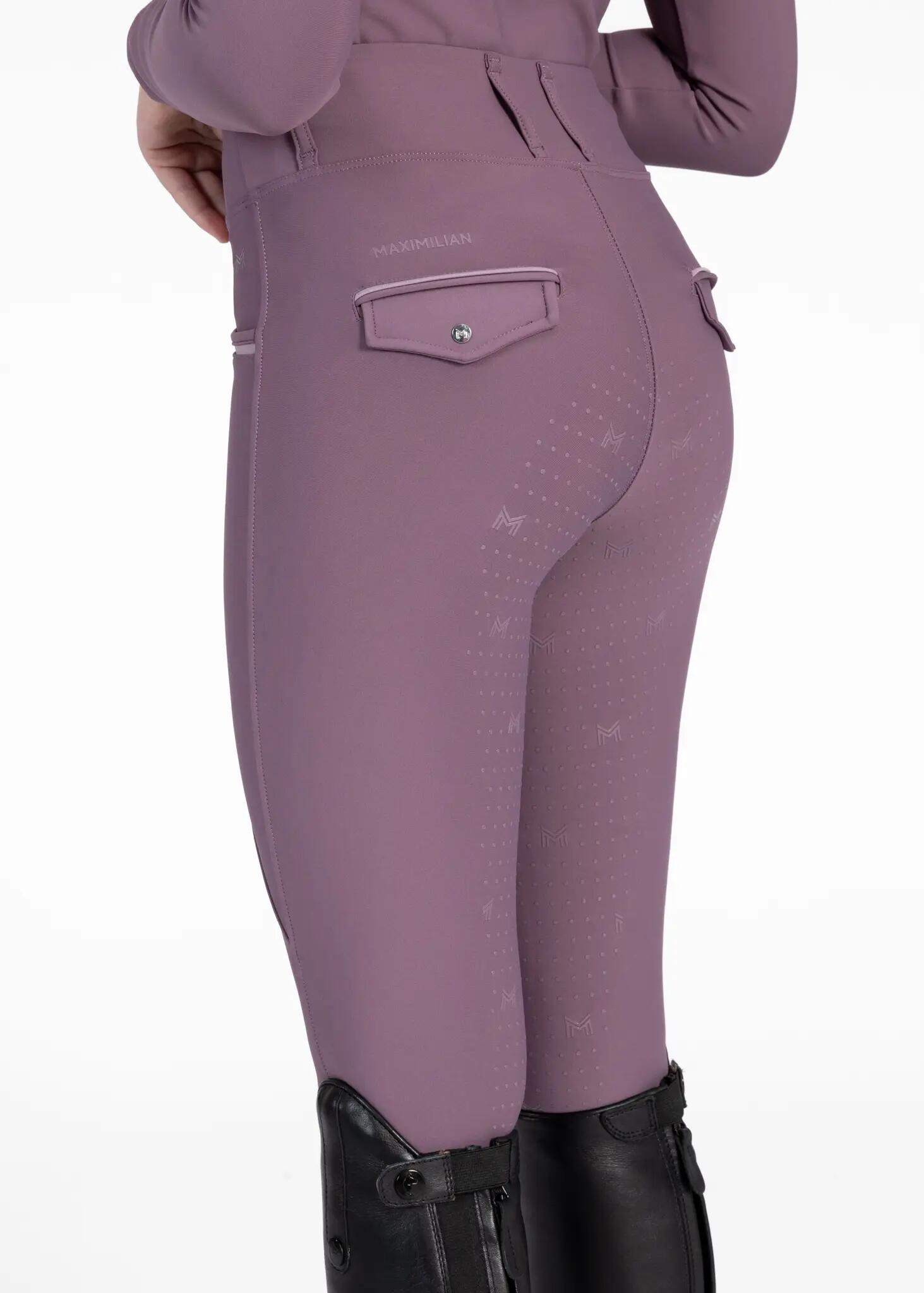 Leggings Pantalón Niños Equitación Maximilian Pro Full Grip Ciruela 2/5