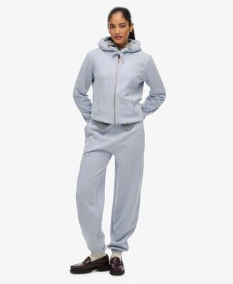 Superdry essential logo joggers van katoen en gerecycled polyester – blue fog