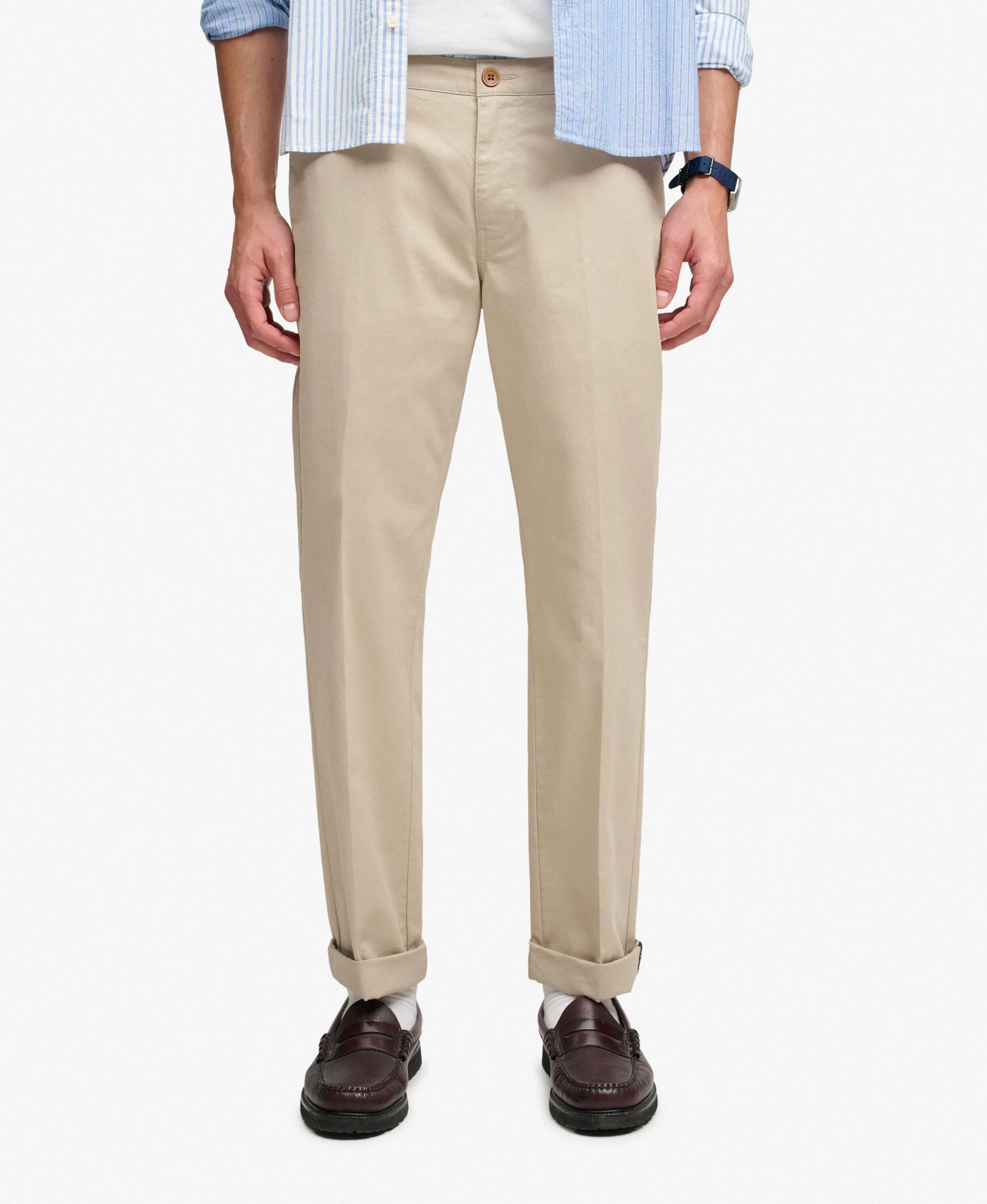 superdry Chinos Premium Regular em algodão elástico – Sandstone Brown 3/6