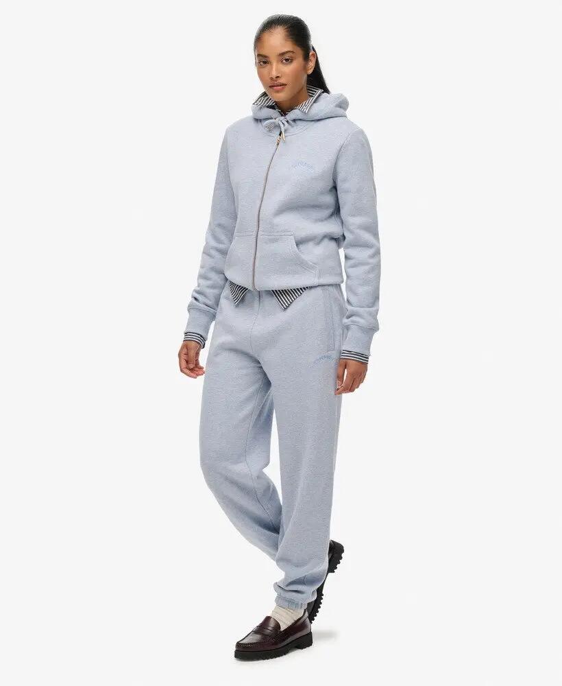 superdry Pantaloni jogging Essential con logo ricamato – Blue Fog Marl 3/7