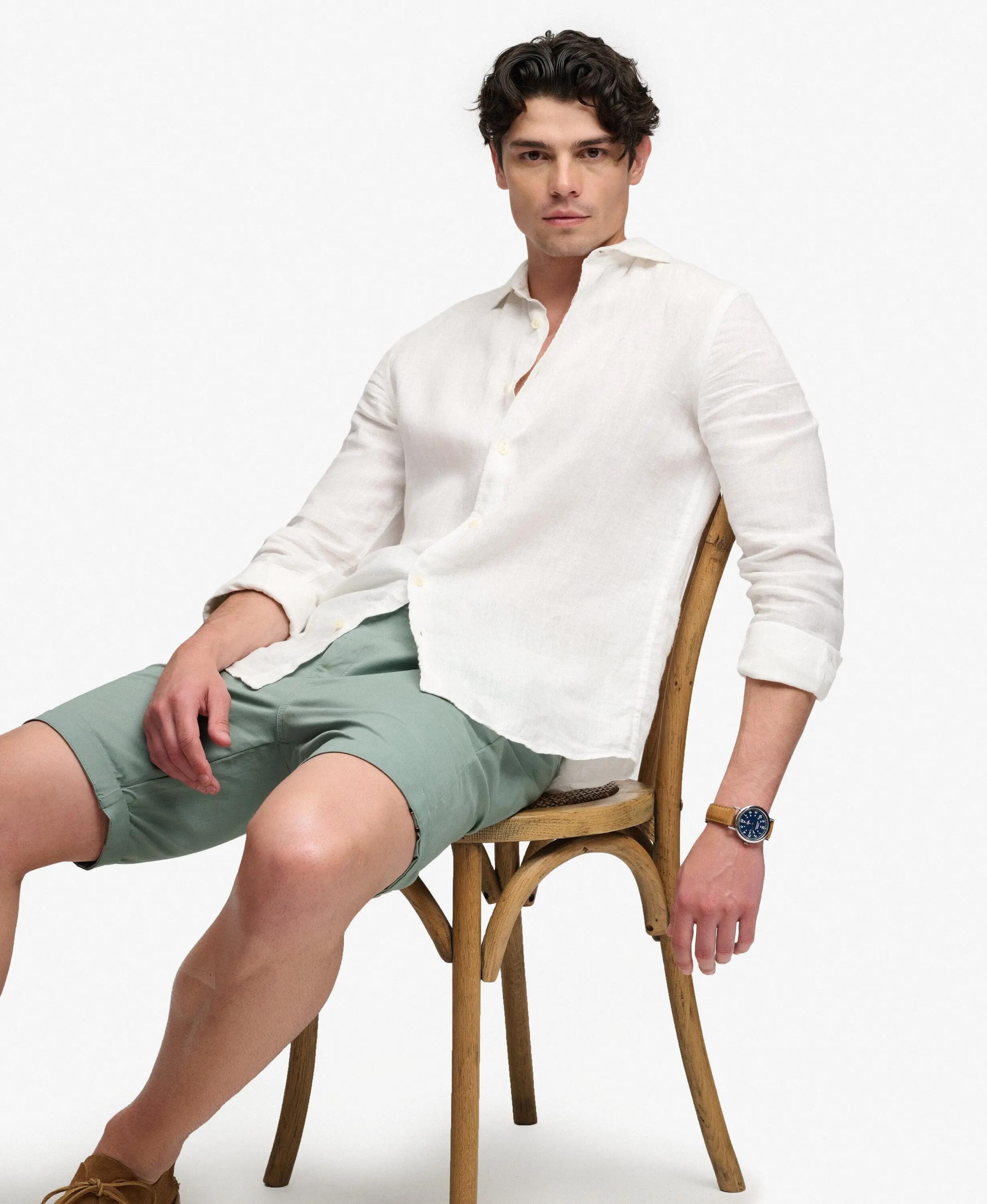 superdry Shorts chino Premium Regular slim – SAGE GREEN 3/6