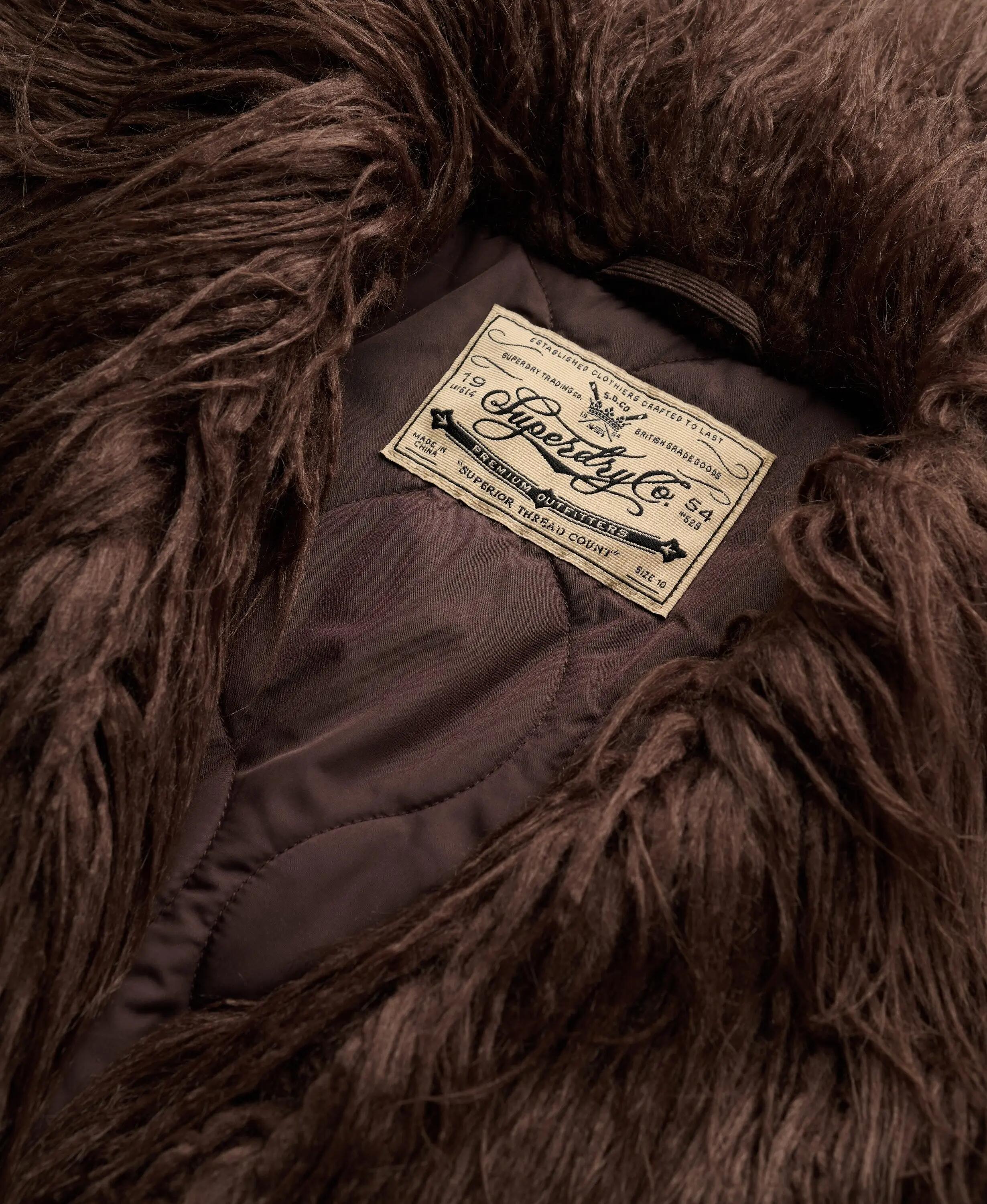 superdry Cappotto lungo Afghan slim in velluto a coste con imbottitura – 7/7