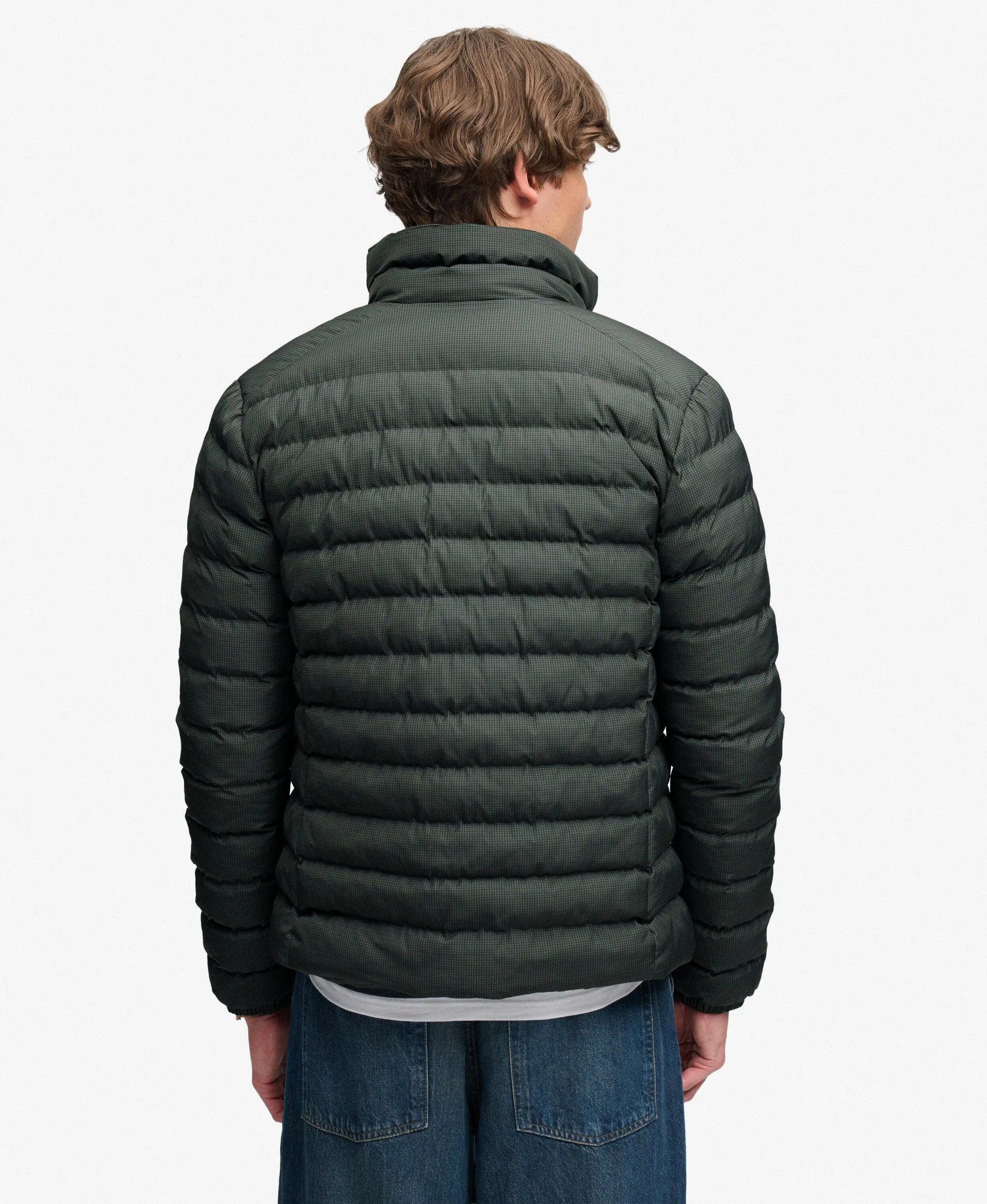superdry Casaco Fuji Estate acolchoado slim – Olive/Navy Check 6/7