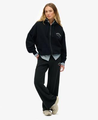 Superdry athletic essentials jogger met rechte pijp van katoen – eclipse navy