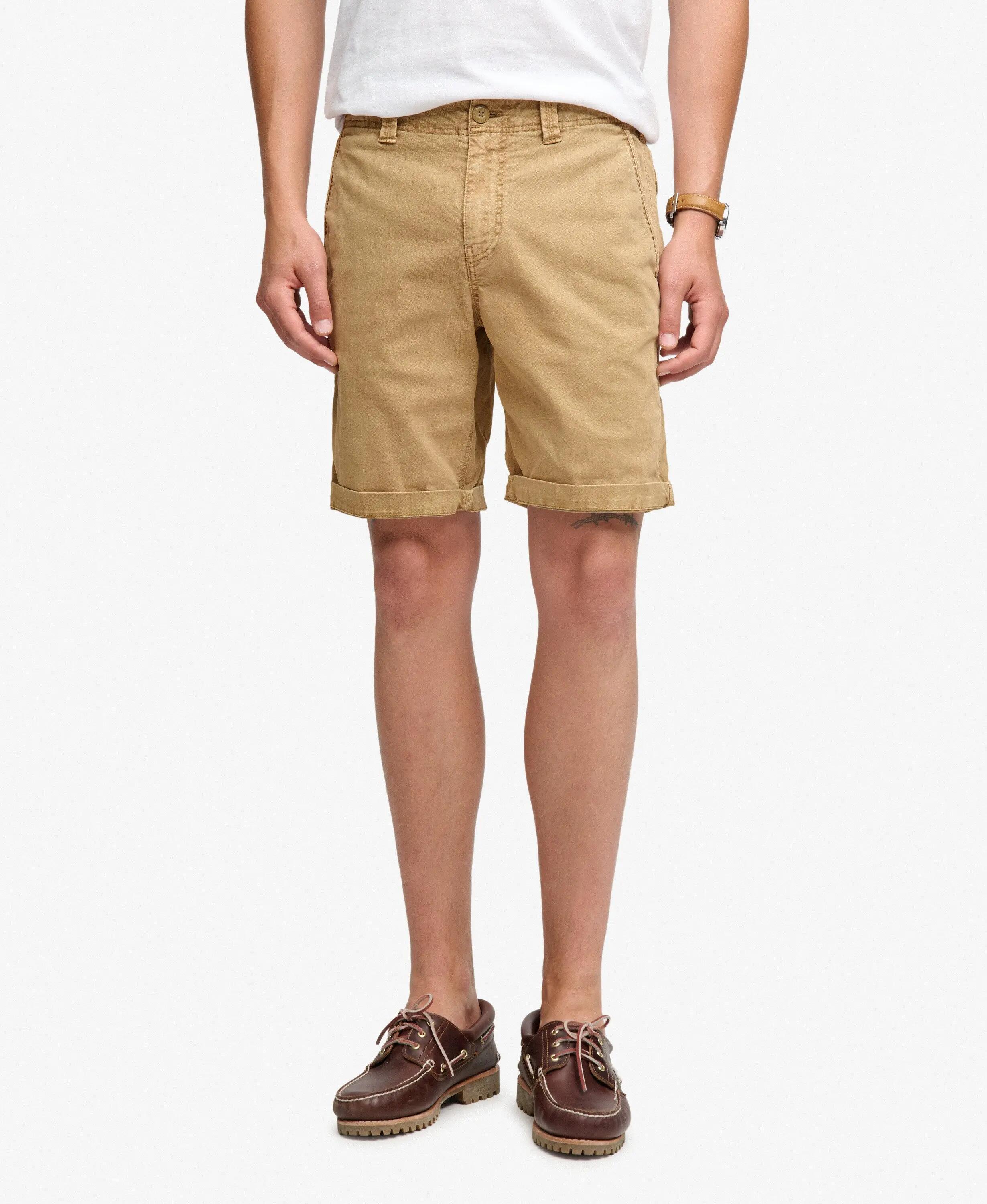 superdry Utility Chino Shorts corte recto algodón elástico – Classic Tan Brown 3/6