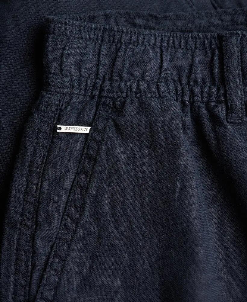 superdry Szorty lniane Mid Rise – prosty krój, przewiewne – ECLIPSE NAVY 7/7